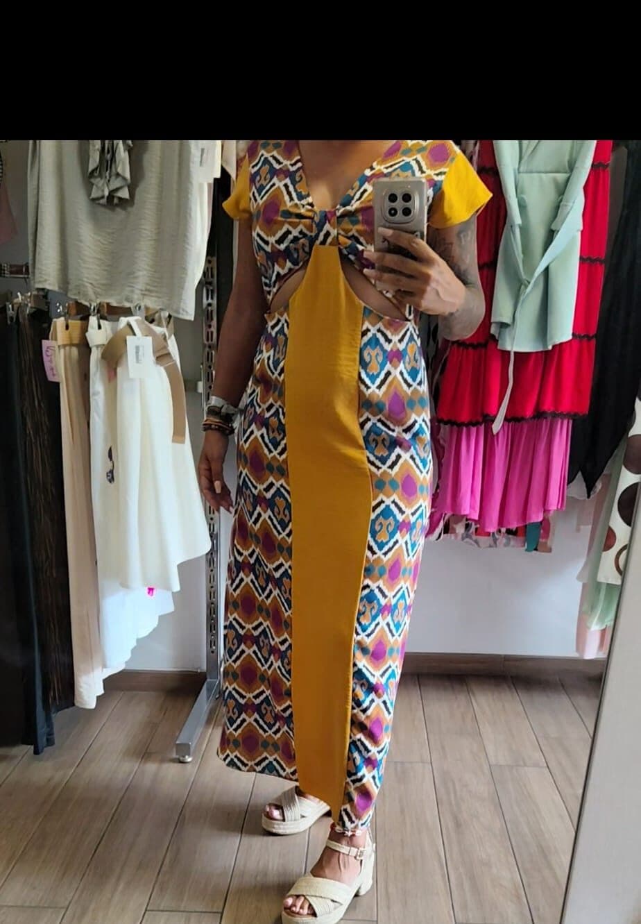 Vestido étnico amarillo